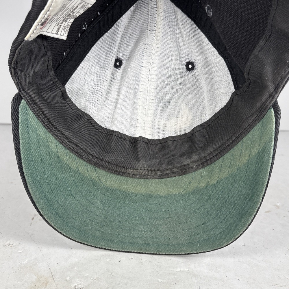 Vintage Nike Golf Black With Green Under Visor Strap Back Hat OSFM - Picture 6 of 8